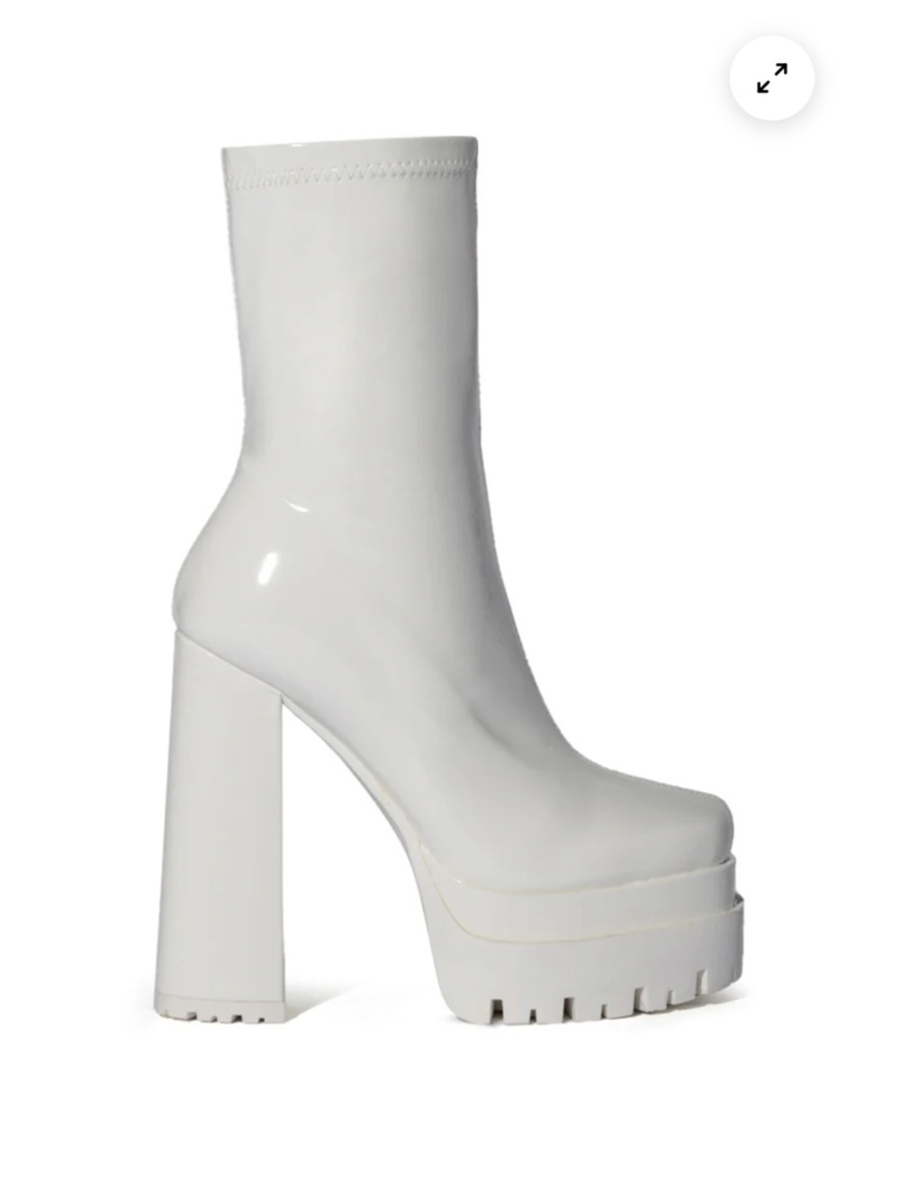 AZALEA WANG VIPER PATENT BOOTIE IN WHITE